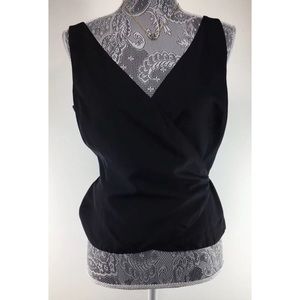 Ann Taylor 6 Black Wrap Silk Top Sleeveless